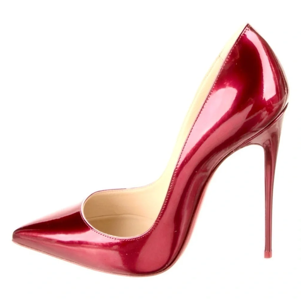 Christian Louboutin Kate’s in 120 mm. Metallic Red patent. EU37 100% authentic